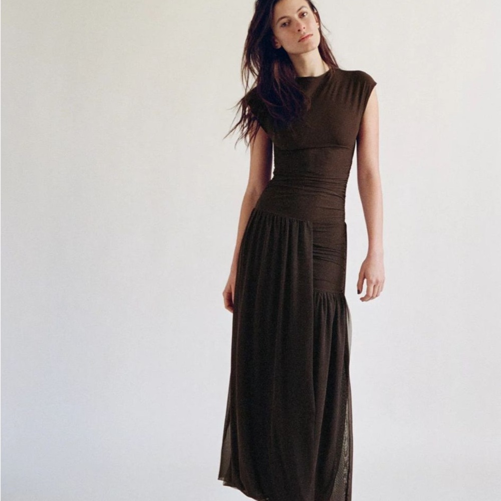 Zara Brown Midi Dress